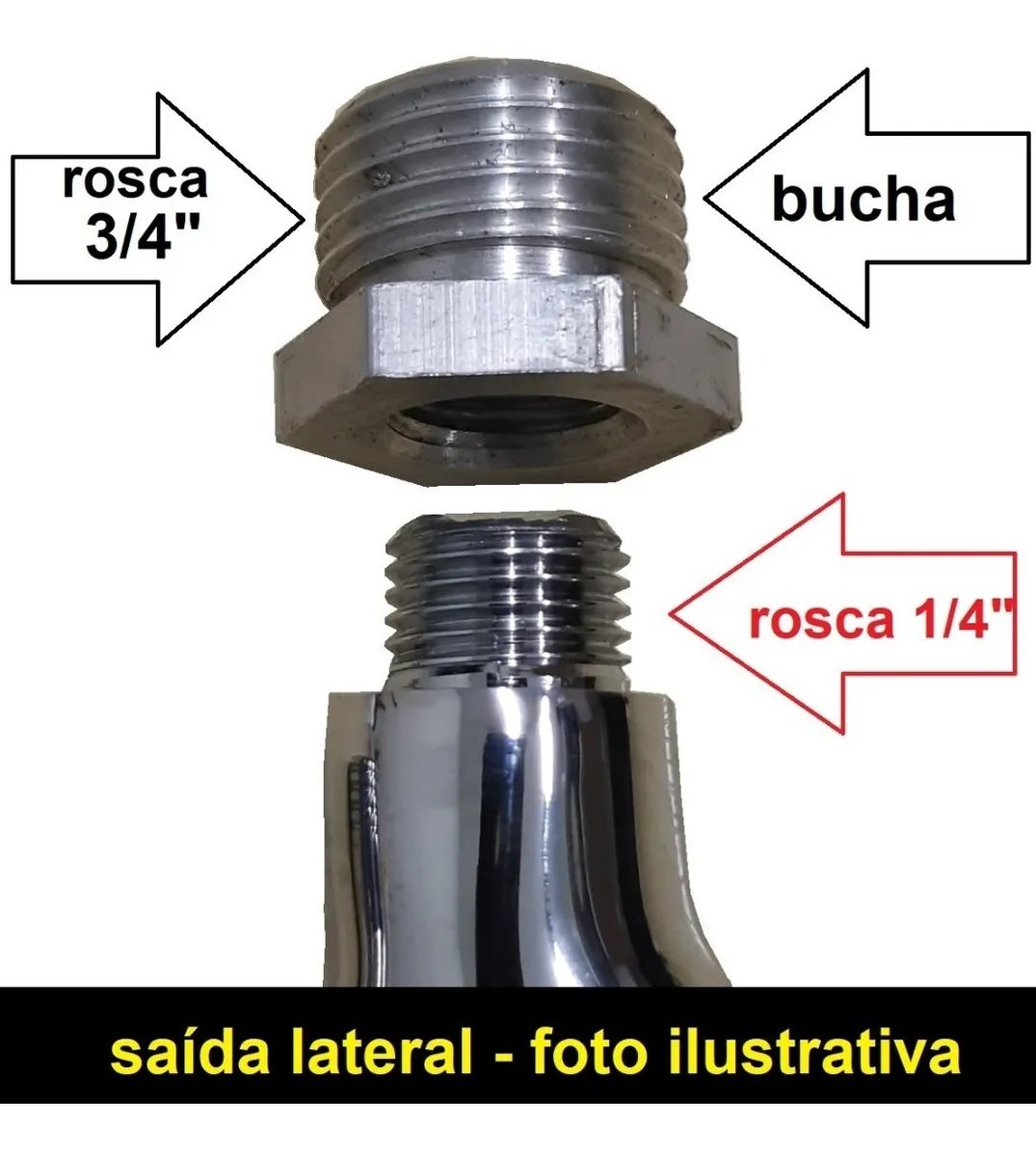 2143 Mvs C70 Torneira Bancada Pia Cozinha Alta Vazão Saída Filtro 1/4" ou Máquina Lava Louças 3/4" - 7