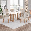 Ver imagem 1 de Mesa de Jantar 6 Lugares Yara Nature/off White/linho - Henn