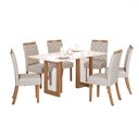 Ver imagem 2 de Mesa de Jantar 6 Lugares Yara Nature/off White/linho - Henn