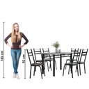 Ver imagem 6 de Conjunto de Mesa Sala de Jantar Leia com 6 Cadeiras Tubular Granito 1,40m Artefamol Preto/flor