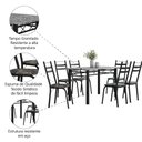 Ver imagem 5 de Conjunto de Mesa Sala de Jantar Leia com 6 Cadeiras Tubular Granito 1,40m Artefamol Preto/flor