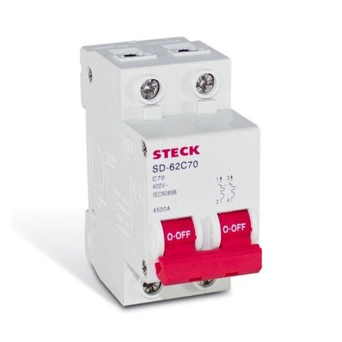 Disjuntor Serie Sd62 6a 2p Curva C Steck