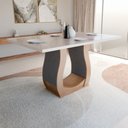 Ver imagem 4 de Mesa de Jantar 4 Lugares Belvedere Mel/blonde/cinza - Panorama Móveis