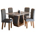 Ver imagem 2 de Mesa de Jantar 4 Lugares Belvedere Mel/blonde/cinza - Panorama Móveis