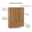 Ver imagem 3 de Guarda Roupa Madeira Maciça 3305U Nest 04 Portas e 04 Gavetas Tauari Finestra