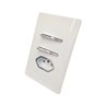 2 Interruptores Simples + Tomada Univ 2P+T 20A Cromados com Placa 4x2 Branca - Novara idn - 1