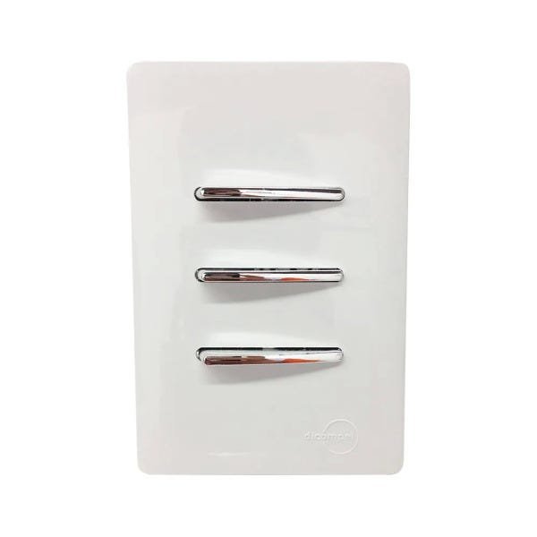 3 Interruptores Simples Horizontais com Placa 4x2 - Novara Idn - 2