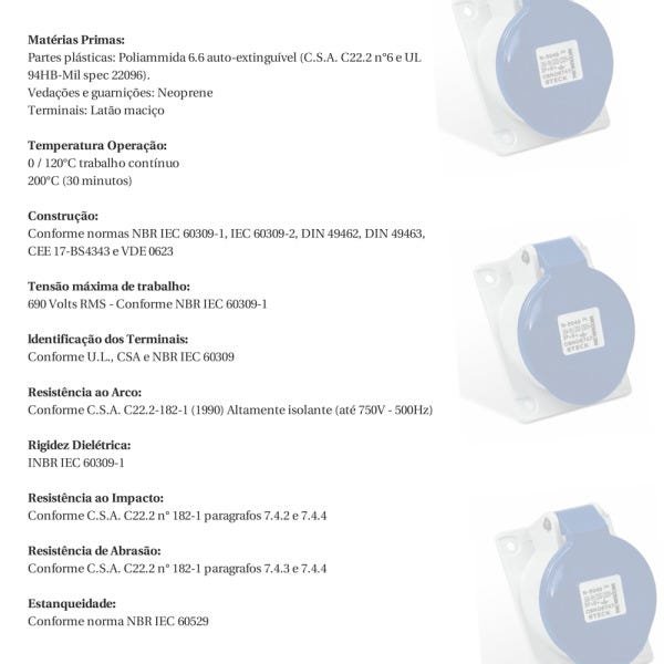 Tomada Embutir Newkon 3p+t 16a 380/44 Steck - 4