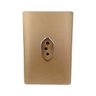 Tomada Universal 2p+t 10a Vertical Cromado com Placa 4x2 Dourada - Novara Colors - 2