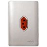 Tomada Universal Vertical 2p+t 20a Vermelha Cromada com Placa 4x2 Aço - Novara Colors Icn - 1