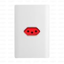Ver imagem 1 de Tomada Universal Horizontal 2P+T 20A Vermelha Cromada Com Placa 4x2 Branca - Novara tdn
