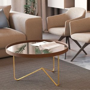 Mesa Centro de Sala Pensilvania Castanho Dourado