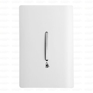 Pulsador para Campainha Vertical Cromado com Placa 4x2 Branca - Novara