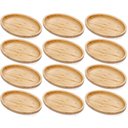 Ver imagem 1 de Kit 12 Petisqueiras Bambu Bandeja Oval 23x15cm Restaurante Plasvale Travessa Multiuso
