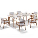 Ver imagem 5 de Kit 06 Cadeiras para Sala de Jantar Estar Living Giorgia B04 Linho Cinza