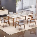Ver imagem 6 de Kit 06 Cadeiras para Sala de Jantar Estar Living Giorgia B04 Linho Cinza