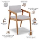 Ver imagem 4 de Kit 06 Cadeiras para Sala de Jantar Estar Living Giorgia B04 Linho Cinza