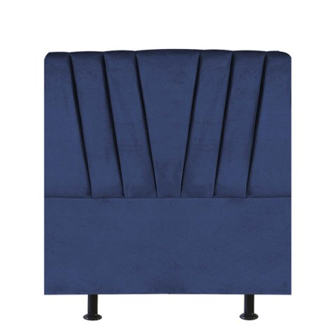 Cabeceira Estofada Bélgica 100cm Solteiro Para Cama Box Quarto Suede Azul Marinho - Gat Magazine