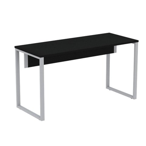 Mesa Escritório P25 Tub Pandin 170 Cm (larg) X 70 Cm (prof) Tampo Mdp Preto Pé Aço Tubular Cinza