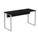 Ver imagem 1 de Mesa Escritório P25 Tub Pandin 170 Cm (larg) X 70 Cm (prof) Tampo Mdp Preto Pé Aço Tubular Cinza