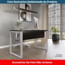 Ver imagem 2 de Mesa Escritório P25 Tub Pandin 170 Cm (larg) X 70 Cm (prof) Tampo Mdp Preto Pé Aço Tubular Cinza