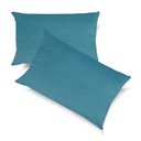 Ver imagem 1 de Conjunto Porta Travesseiro em Veludo Liso Várias Cores Cor:azul Turquesa