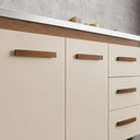 Ver imagem 2 de Balcão de Cozinha Gabinete para Pia 140cm Carina com 3 Portas e Gavetas sem Tampo - Savana/Off-White