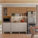 Ver imagem 1 de Cozinha Compacta com Balcão Alba Amêndola Touch Nude Demóbile