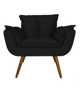 Ver imagem 2 de Poltrona Decorativa Para Sala E Recepção Opala Suede Preto - LM DECOR
