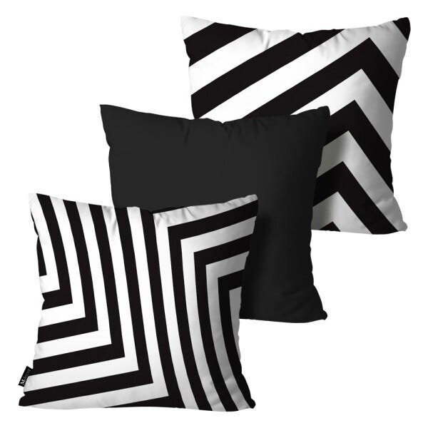 Kit com 3 Almofadas Mdecore Geométrica 45x45cm DEC5008 - 1