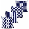 Kit 4 Almofadas Geometrica Azul Marinho 45x45 - Pano e Arte - 1