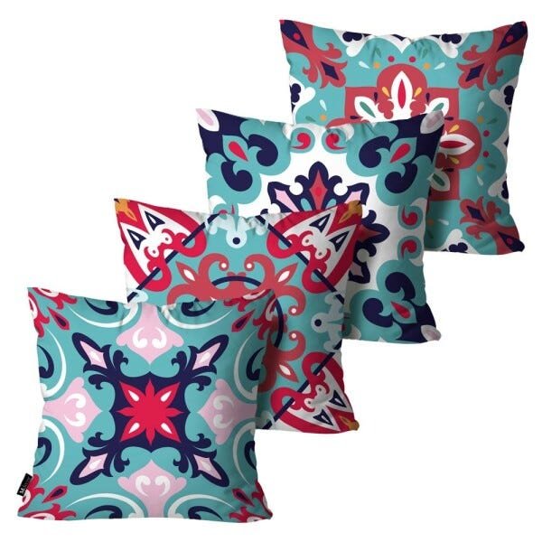 Kit com 4 Almofadas Mdecore Portuguesa 45x45cm DEC6021 - 1