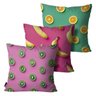 Kit com 3 Almofadas Mdecore Frutas 45x45cm DEC5094 - 1