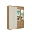 Ver imagem 2 de Guarda-Roupa Solteiro 4 Portas 2 Gavetas 150cm Star Off White Capuccino/Off White