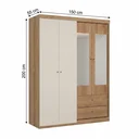 Ver imagem 3 de Guarda-Roupa Solteiro com Espelho 4 Portas 2 Gavetas 200 x 150cm Star Yescasa Cappuccino/Off White