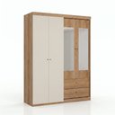 Ver imagem 2 de Guarda-Roupa Solteiro com Espelho 4 Portas 2 Gavetas 200 x 150cm Star Yescasa Cappuccino/Off White