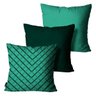 Kit com 3 Almofadas Mdecore Geométrica Verde 45x45cm DEC5217 - 1
