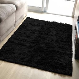 Tapete Peludo Decorativo para Sala e Quarto 200x240cm Casen Cor:Preto - 1
