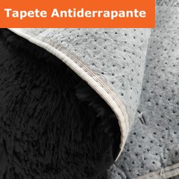 Tapete Peludo Decorativo para Sala e Quarto 200x240cm Casen Cor:Preto - 2