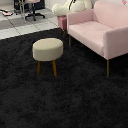 Tapete Peludo Decorativo para Sala e Quarto 200x240cm Casen Cor:Preto - 4