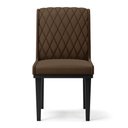 Ver imagem 5 de Cadeira Sala de Jantar Base Madeira Preto Kit 6 Sofia Suede Marrom D03 - D'Rossi