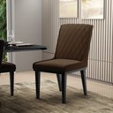 Ver imagem 2 de Cadeira Sala de Jantar Base Madeira Preto Kit 6 Sofia Suede Marrom D03 - D'Rossi