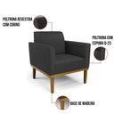 Ver imagem 4 de Sofá Namoradeira com Poltrona Base de Madeira Fixa Castanho Marisa Corino D03 - D?rossi Cor Preto