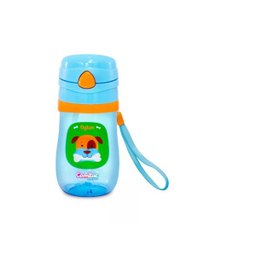 Copo Cachorro Plástico com Canudo, tampa poup-up antivaz - 1