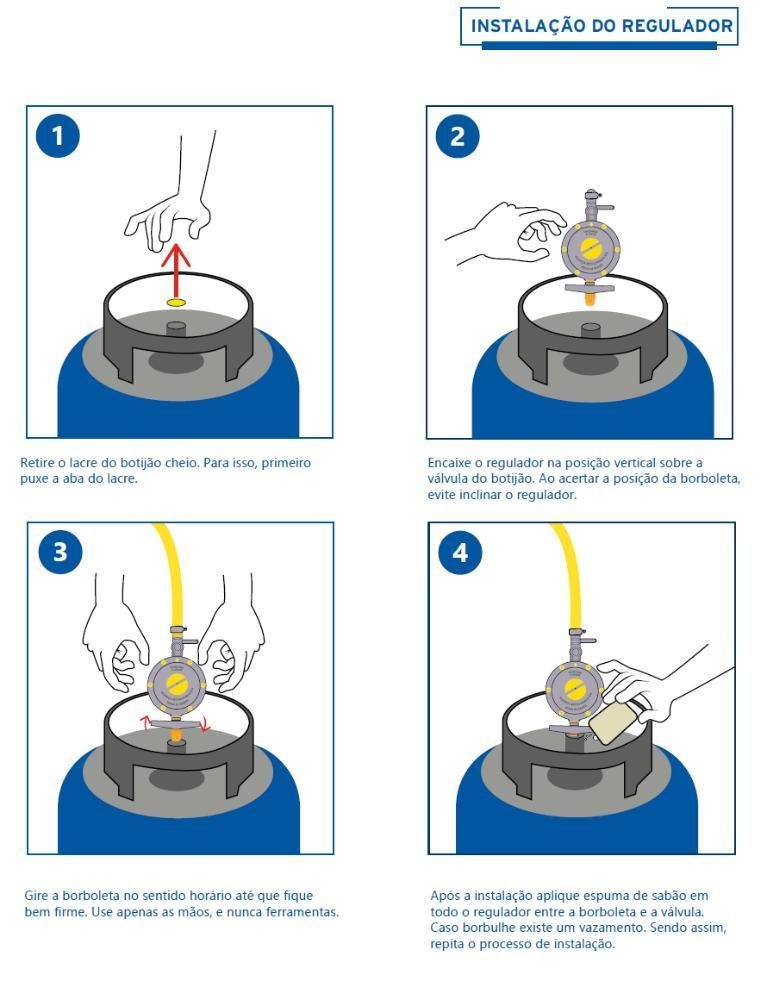Registro Regulador Válvula de Gás 1 Kg/h com Mangueira 80cm - 5