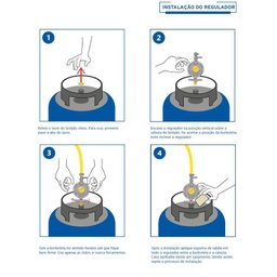 Registro Regulador Válvula de Gás 1 Kg/h com Mangueira 80cm - 5
