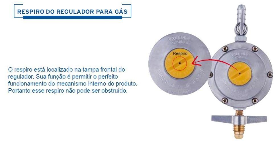 Registro Regulador Válvula de Gás 1 Kg/h com Mangueira 80cm - 2