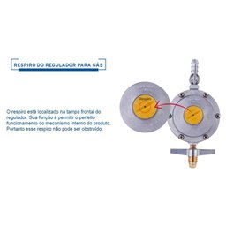 Registro Regulador Válvula de Gás 1 Kg/h com Mangueira 80cm - 2