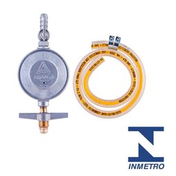 Registro Regulador Válvula de Gás 1 Kg/h com Mangueira 80cm - 1