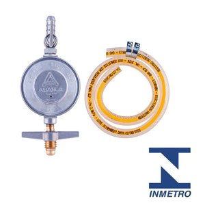 Registro Regulador Válvula de Gás 1 Kg/h com Mangueira 80cm